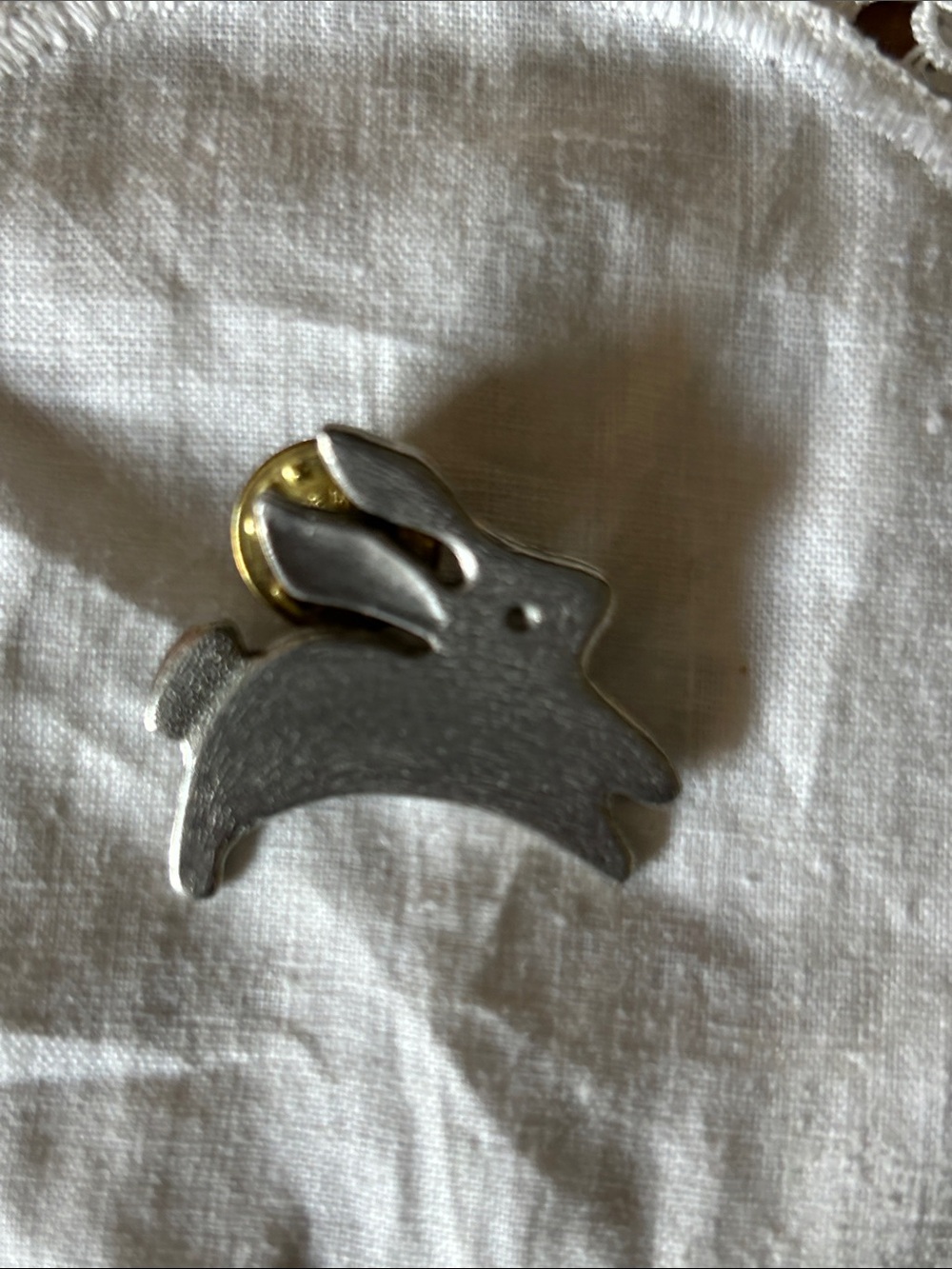 Silver Bunny Lapel Pin